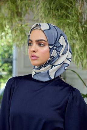 روسری آبی پنبه ای İpekhan - کد 832757622