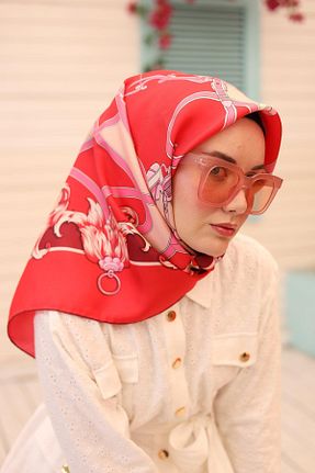 روسری زرشکی İpek Tivil Silk Home - کد 841559452