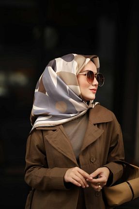 روسری بژ İpek Tivil Silk Home - کد 754528880