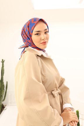 روسری سرمه ای پنبه ای Silk Home - کد 769974177