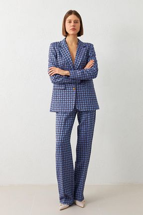 کت و شلوار آبی زنانه یقه کتی Setre - کد 852725143