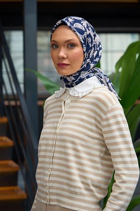 روسری آبی پنبه ای İpekhan - کد 817393582