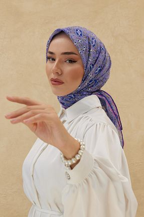 روسری سرمه ای پنبه ای Silk Home - کد 769975884