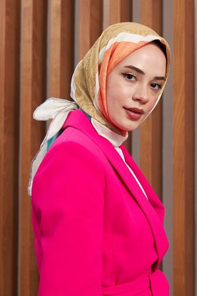 روسری طلائی پنبه ای İpekhan - کد 681103934