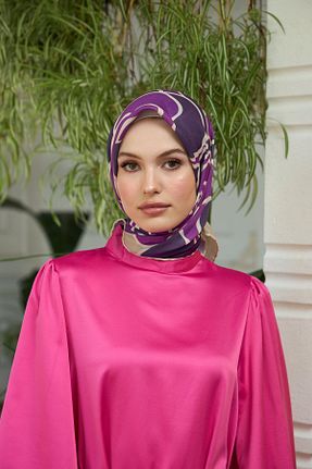 روسری بنفش پنبه ای İpekhan - کد 832756766