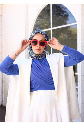 روسری آبی İpek Tivil Silk Home - کد 820473307