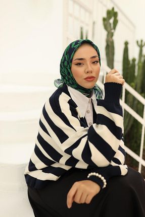 روسری سرمه ای پنبه ای Silk Home - کد 769980876