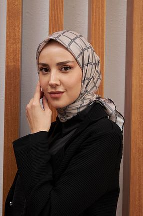 روسری قهوه ای پنبه ای İpekhan - کد 783767670