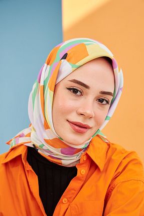 روسری نارنجی پنبه ای İpekhan - کد 681105699