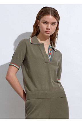 بلوز خاکی زنانه Etnik Knitss - کد 676215092