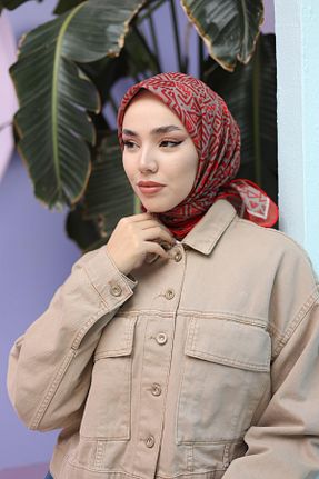 روسری قرمز پنبه ای Silk Home - کد 802842567