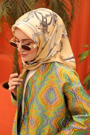 روسری قهوه ای İpek Tivil Silk Home - کد 841653432