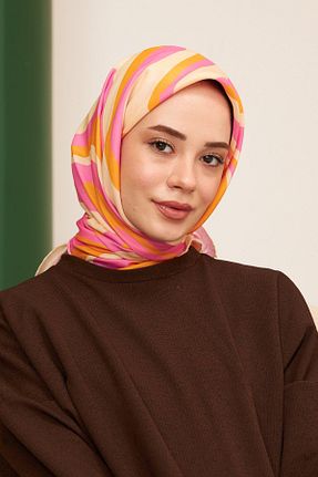 روسری نارنجی پنبه ای İpekhan - کد 648330003