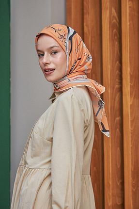 روسری نارنجی پنبه ای İpekhan - کد 446030837