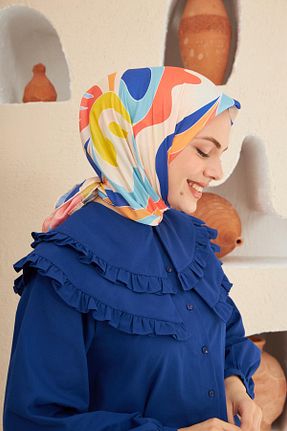 روسری نارنجی پنبه ای İpekhan - کد 739937272