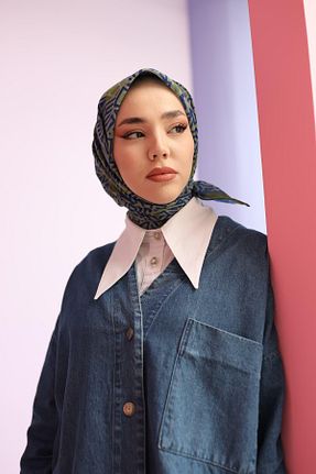 روسری خاکی پنبه ای Silk Home - کد 802842368