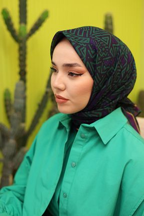 روسری بنفش پنبه ای Silk Home - کد 802842143