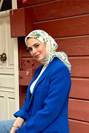 روسری آبی پنبه ای İpekhan - کد 768656723