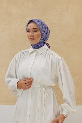 روسری سرمه ای پنبه ای Silk Home - کد 769975884