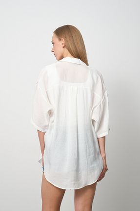 پیراهن سفید زنانه Asimetrik PERA MODA - کد 844568113