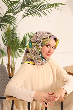 روسری زرد İpek Tivil Silk Home - کد 830364859