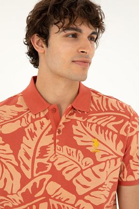پولوشرت نارنجی مردانه پارچه U.S. Polo Assn. - کد 833133493