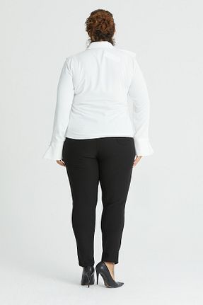 پیراهن سایز بزرگ سفید زنانه رگولار PERA MODA - کد 780524894