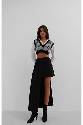دامن مشکی زنانه مخلوط پلی استر Black Fashion - کد 831368011