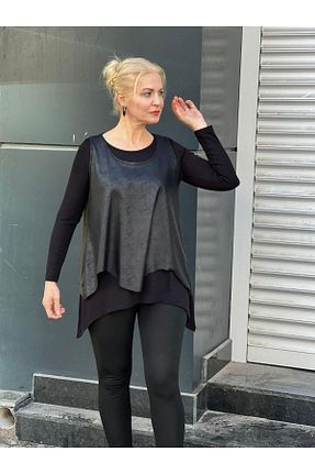 بلوز سایز بزرگ مشکی زنانه سایز بزرگ Zer Otantik - کد 798534593