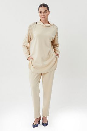 ست بالاتنه و پائین تنه طوسی زنانه بافتنی Jupe - کد 861910531