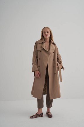 ترنچکت قهوه ای زنانه پنبه ای OzBeauty - کد 861586870