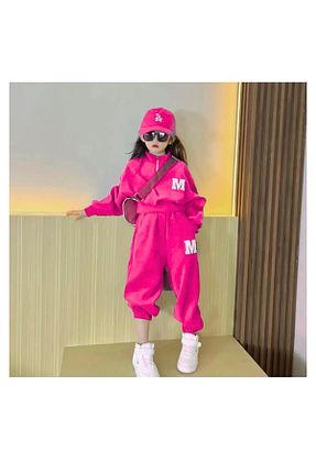 ست بالاتنه و پائین تنه صورتی زنانه بافت Keywest - کد 861587743