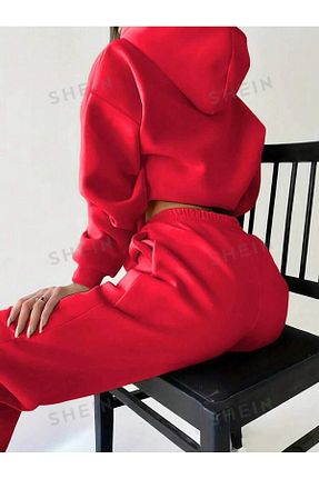 ست بالاتنه و پائین تنه قرمز زنانه بافت MANCY - کد 895639674