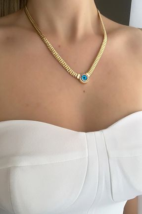 گردنبند جواهر طلائی زنانه برنجی Çlk Accessories - کد 153701570