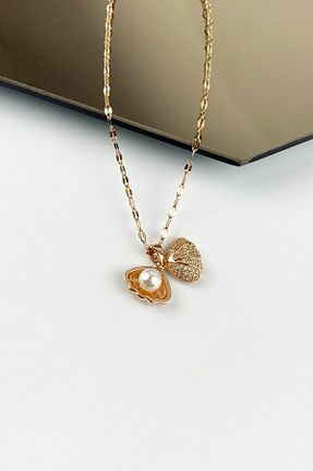 گردنبند استیل ( فولاد ) صورتی زنانه استیل (فولاد) Çlk Accessories - کد 72542039