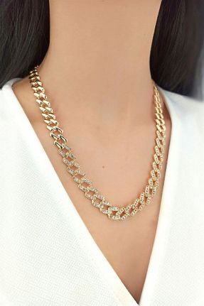 گردنبند جواهر طلائی زنانه برنجی Çlk Accessories - کد 299671863