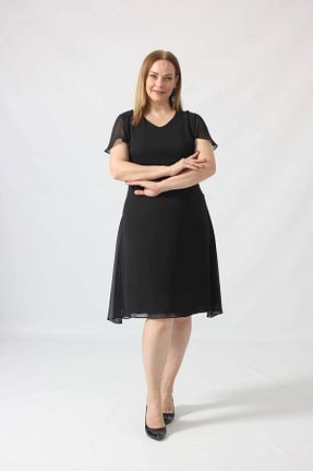 لباس سایز بزرگ مشکی زنانه پارچه Moda Berray - کد 841660317