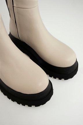 بوت / نیم بوت بژ زنانه چرم مصنوعی sovrana - کد 159342978