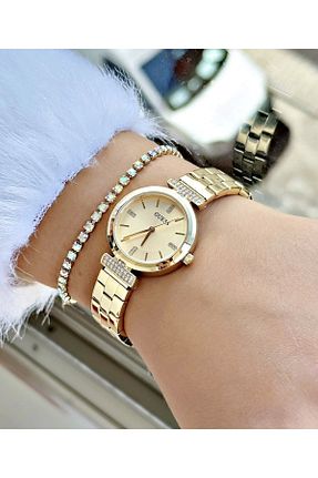 ساعت مچی طلائی زنانه استل (فولاد) Guess - کد 861622716