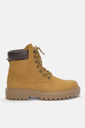 بوت / نیم بوت زرد مردانه پلی اورتان Pull & Bear - کد 861620561
