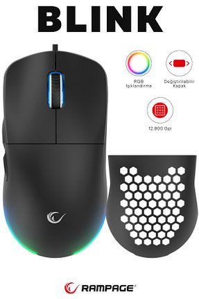 ماوس گیمر مشکی 10000 - 15000 Dpi Rampage - کد 819081184