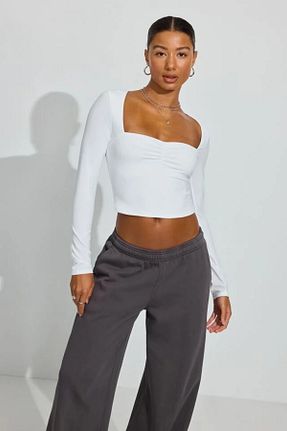 بلوز سفید زنانه ساده Teenystore - کد 861641085