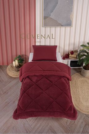 لحاف تکنفره زرشکی Silikon Güvenal - کد 861651191