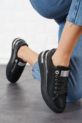 کفش اسنیکر مشکی زنانه بند دار Moda Pie - کد 861646251