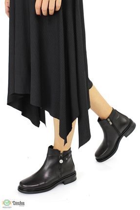 بوت / نیم بوت مشکی زنانه چرم خالص Mammamia - کد 861648429