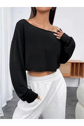 سوئیشرت مشکی زنانه ساده MOONBULL - کد 861046662