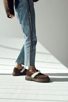 کفش اسنیکر قهوه ای زنانه بند دار nope21shoess - کد 363203509