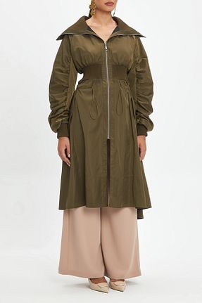 ترنچکت خاکی زنانه پلی استر Serpil - کد 861677312