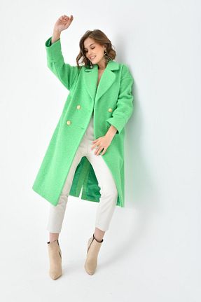 پالتو پشمی سبز زنانه رگولار FTZ WOMEN - کد 813041292