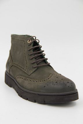 بوت / نیم بوت خاکی مردانه چرم خالص Freefoot - کد 338933656
